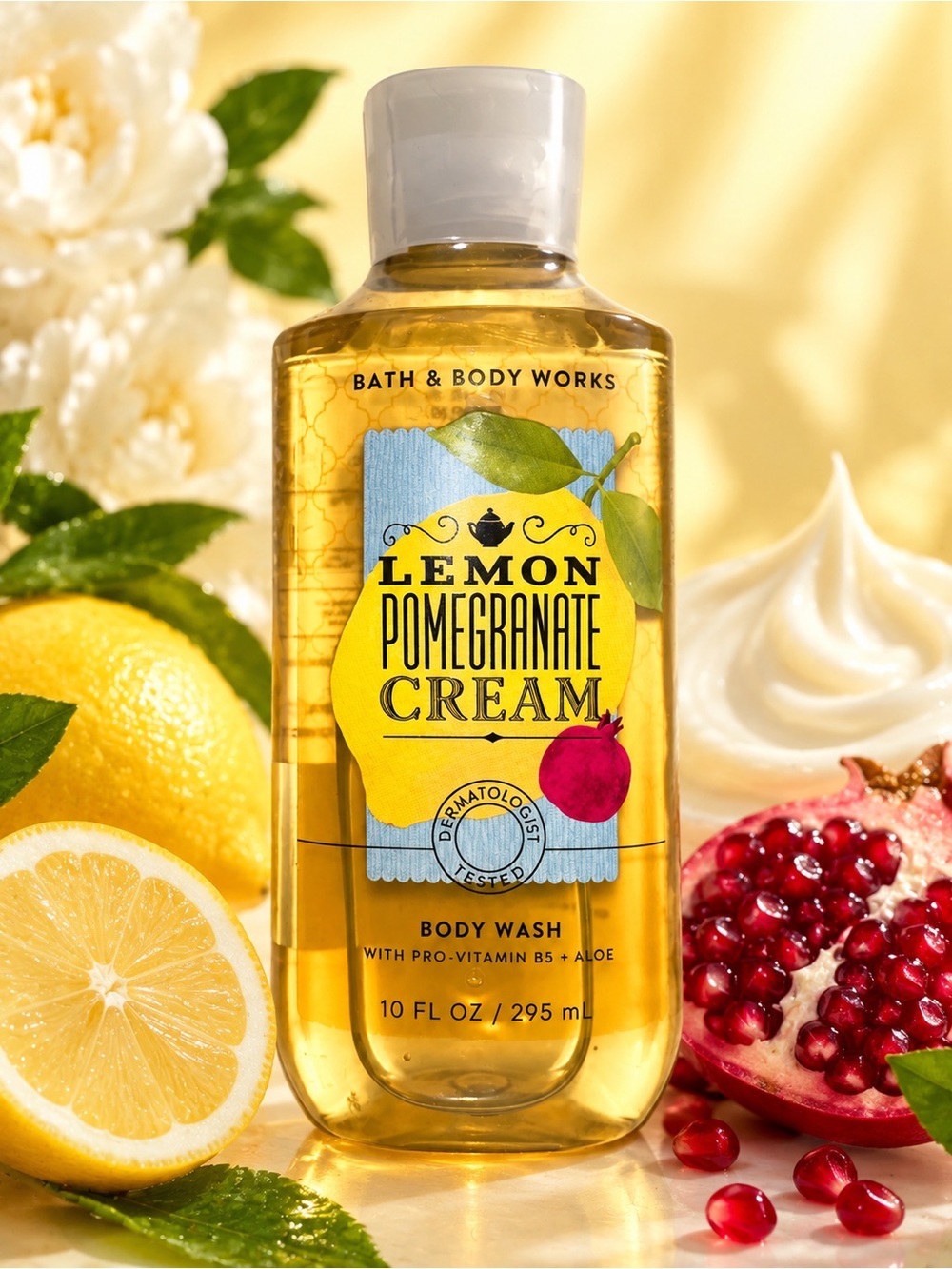 Bath & Body Works Lemon Pomegranate Cream Body Wash - Yellow